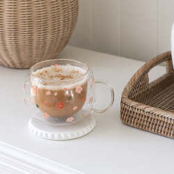 Tasse ronde en verre à double paroi