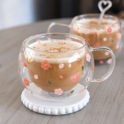 Tasse ronde en verre à double paroi